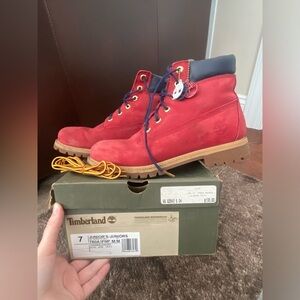 Timberland Limited Waterproof 6”tall Red Boot inSize 7 for MEN, Size8.5 for WMNS